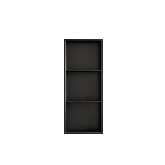 3-Tier Recessed Shower Niche, Matte Black SUS304 Stainless Steel Seamless Waterproof Wall Insert Storage Shelf for Bathroom Kitchen