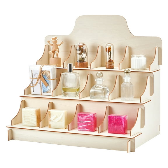 3-Tier Retail Table Display Stand Soap Storage Display Stands with 12 Compartments