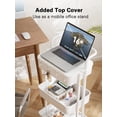 thumbnail image 1 of 3 Tier Rolling Cart with Table Top, White Utility Cart with Wheels & 4 Hooks for Home Storage and Organization, 1 of 4