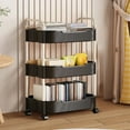 thumbnail image 1 of 3 Tier Rolling Cart with Wheels, Multi-Purpose Storage Cart Utility Cart for Kitchen Organization, Bathroom, and Mobile Storage Needs, 1 of 6