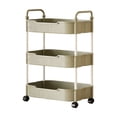 thumbnail image 1 of 3 Tier Rolling Cart with Wheels, Utility Trolley with Handle, Heavy-Duty Storage Organizer for Kitchen Bathroom Laundry - Snack Book Craft Organizer, 1 of 6