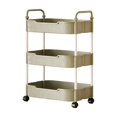 thumbnail image 1 of 3 Tier Rolling Carts with Wheels, Utility Cart with Handle and Locking Caster, Storage Cart for Kitchen, Office, Bedroom, Green, 1 of 6