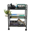 thumbnail image 1 of 3 Tier Rolling Kitchen Storage Utility Cart on Wheels Multifunction Basket Stand Shelf for Bathroom Office, Full Metal Storage Art Trolley Craft Carts Black, 1 of 8