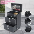 thumbnail image 1 of 3-Tier Rolling Makeup Train Case Nail Polish Storage Box Organizer Cosmetics BOX Used for Make-Up Artists, Nail Technicians, Estheticians, 1 of 19
