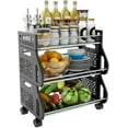 thumbnail image 1 of 3-Tier Rolling Stackable Vegetable Fruit Basket Utility Cart Rack, 1 of 8