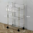 thumbnail image 1 of 3-Tier Rolling Storage Cart with Wheels – Plastic Organizer, Transparent Shelves, Durable, Space-Saving, Swivel Casters, Multi-Use for Kitchen, Bathroom, Living Room, Office, 1 of 5