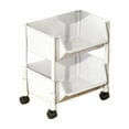 thumbnail image 1 of 3-Tier Rolling Storage Rack with Wheels & Hooks - ABS Plastic Utility Cart for Bathroom Kitchen Pantry Organization, 1 of 6
