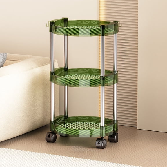3 Tier Rolling Storage trolley, function trolley on Wheels with Swivel Casters, Mobile Shelving Unit for Kitchen Bathroom Dorm, Compact Slim Rolling Organizer for Home Living Room nibbles