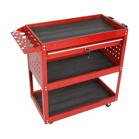 3 Tier Rolling Tool Cart 400LB Heavy Duty Mechanic Tool Cart w/ Lockable Wheels