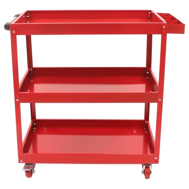3 Tier Rolling Tool Cart with Lockable Wheels Mechanic Service Cart on