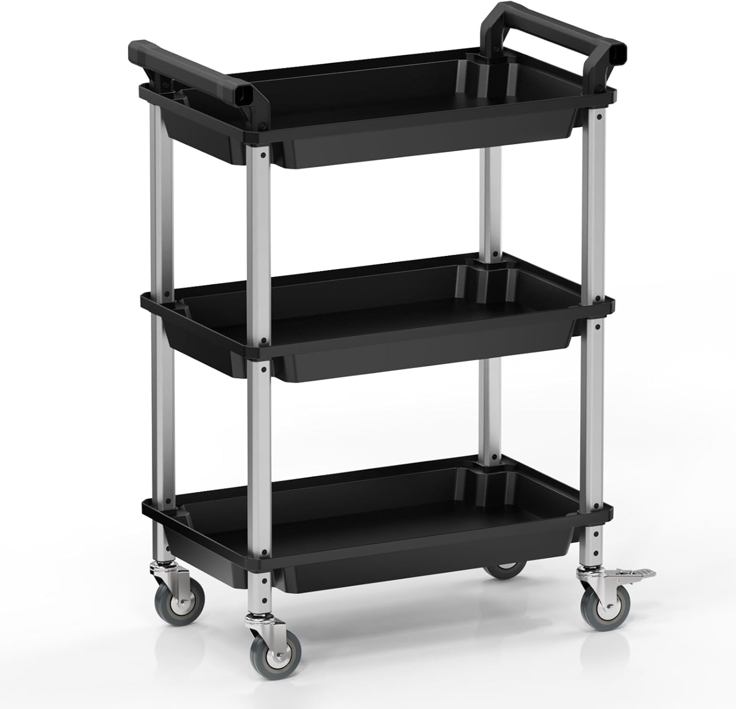 3 tier rolling utility cart with wheels portable garage tool cart for