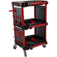 thumbnail image 1 of 3 Tier Rolling Utility Tool Cart, 36" Workshop Service Cart 297 lbs Heavy Duty Tool Cart with Tool Hanging Board & Hook, 1 of 7