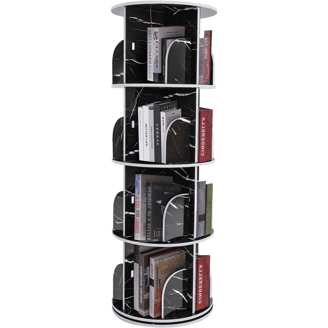 3 Tier Rotating Bookshelf Tower 360 Display Floor Standing Bookcase