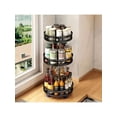 thumbnail image 1 of 3-Tier Rotating Kitchen Spice Rack, Metal Turntable Spice Organizer with Polished Finish, Multi-Layer Lazy Susan Seasoning Rack for Countertop and Pantry Storage, Modern Black, 1 of 9