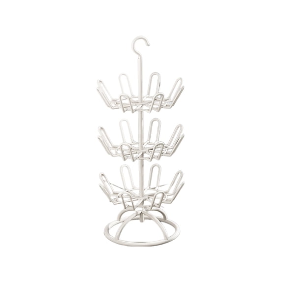 3 Tier Rotating Shoe Drying Rack, 37.8 Inch Height Stable Frame Multi Angle Placement, Vertical Space Saving Footwear Organizer for balcony drying, courtyard storage and daily shoe finishing