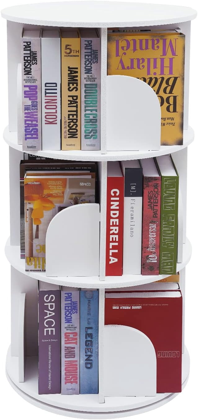 3 Tier Rotating Stackable Shelves Bookshelf Organizer,Small Corner ...