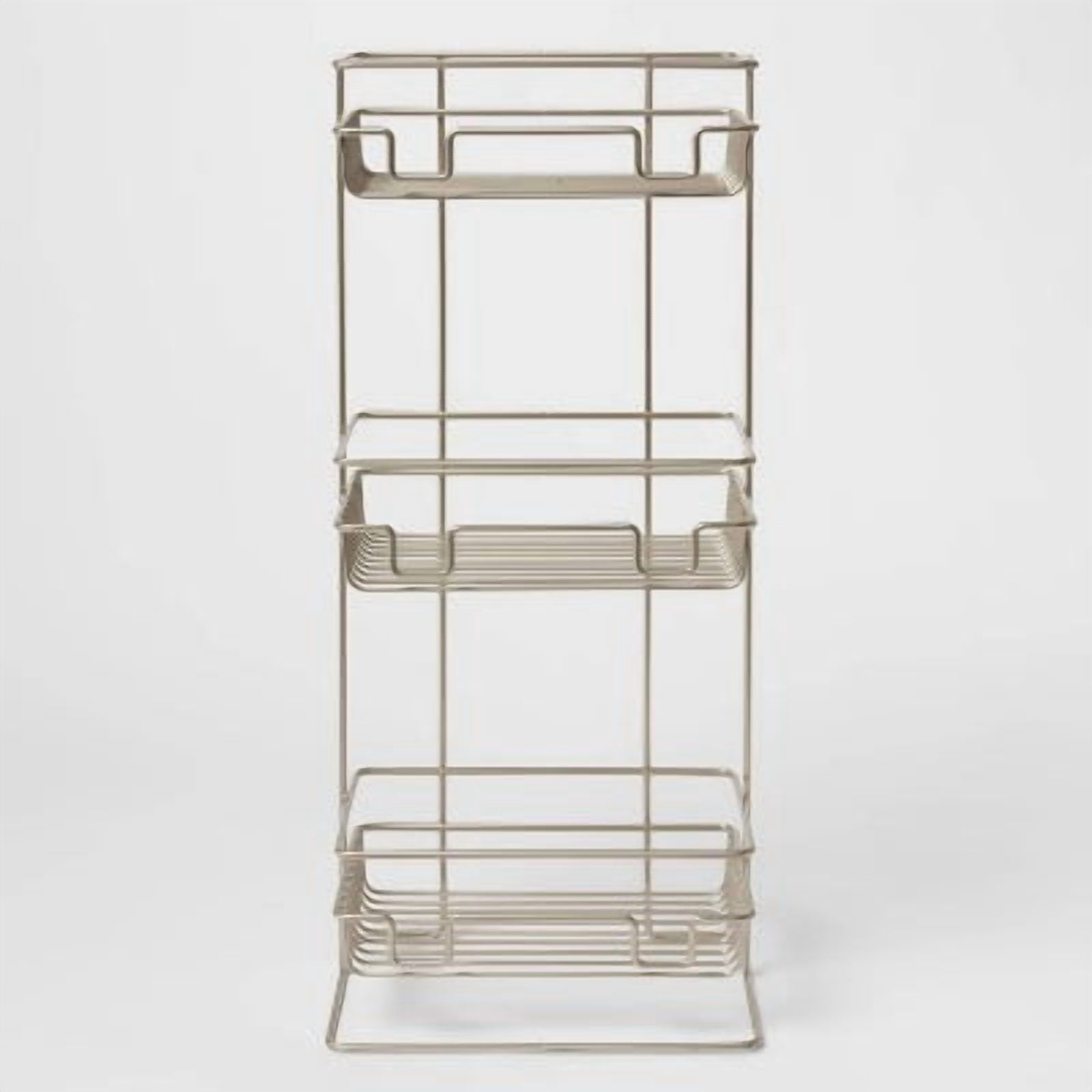 3 Tier Round Wire Shower Storage Tower - Bathroom Organizer with Rust-Resistant Steel