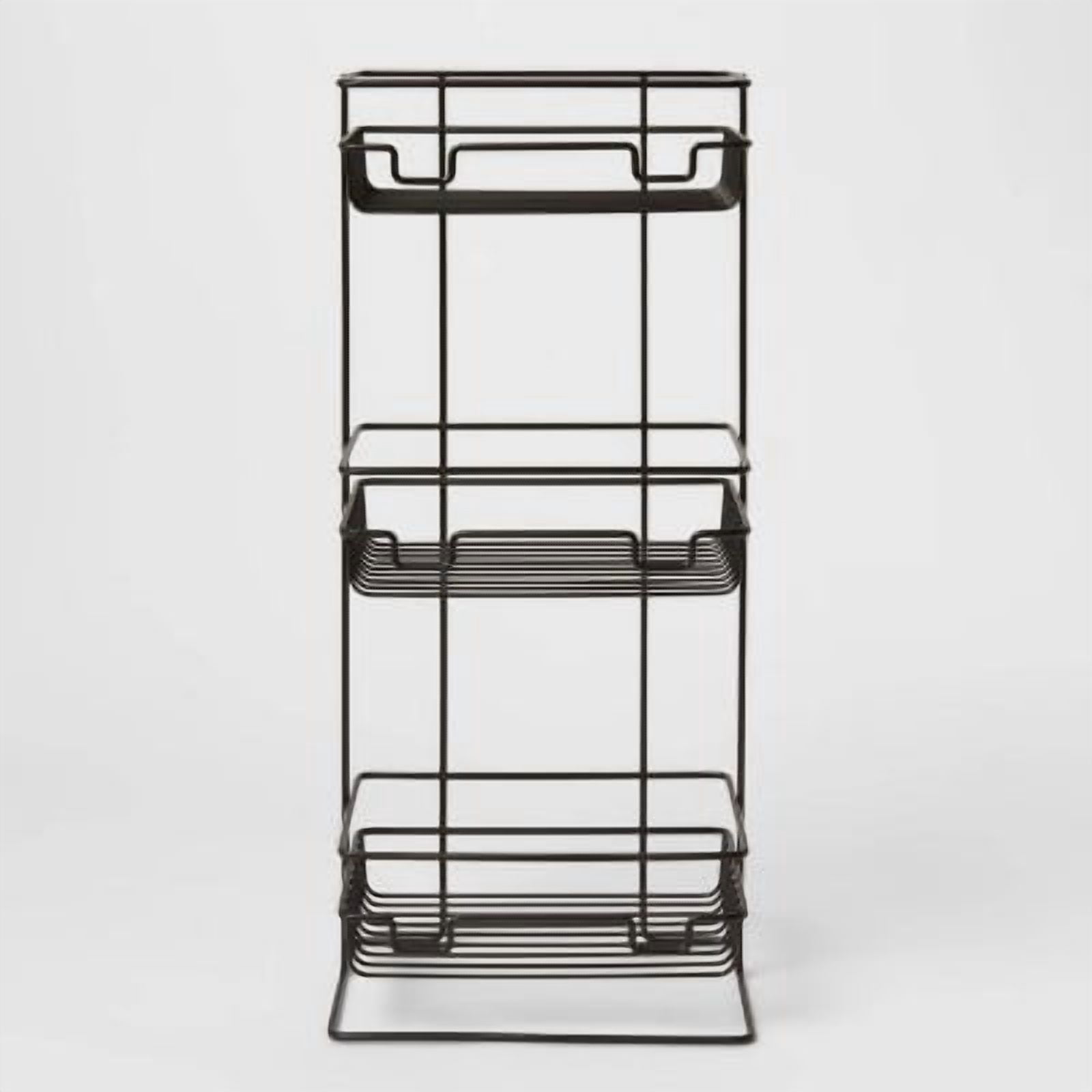 3 Tier Round Wire Shower Storage Tower - Bathroom Organizer with Rust-Resistant Steel