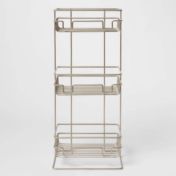 3 Tier Round Wire Shower Storage Tower - Bathroom Organizer with Rust-Resistant Steel