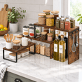 3-Tier Rustic Brown Kitchen Countertop Organizer for Coffee Bars and ...