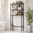 3-Tier Rustic Brown Over-The-Toilet Storage Rack, Freestanding Bathroom ...