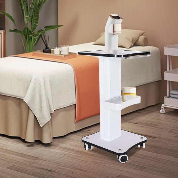 3-Tier Salon Trolly Cart with Wheels,Aluminum Esthetician Rolling Carts with Trays, 88LBS Beauty Cart with Wheels