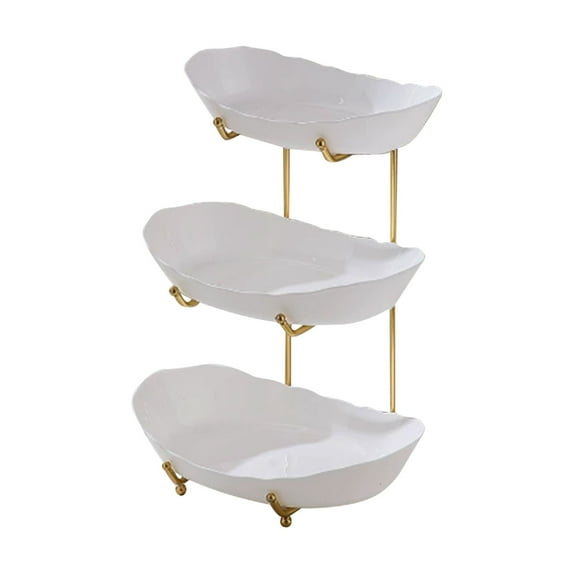 3-Tier Serving Bowl Stand For Kitchen Counter - Multi-Level Fruit Vegetable Snack Dessert Display & Storage Basket