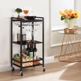 thumbnail image 1 of 3 Tier Serving Cart for Home Rolling Bar Cart with Glass Holders, 1 of 5