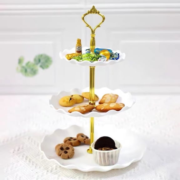WICVIK 3-Tier Floral Royal Cupcake Stand, Vintage Fruit Plate, Dessert Stand for Birthday, Wedding, Tea Party.