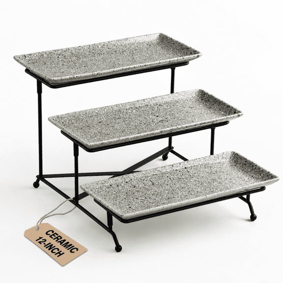 3 Tier Serving Tray Porcelain Platters And Trays For Party