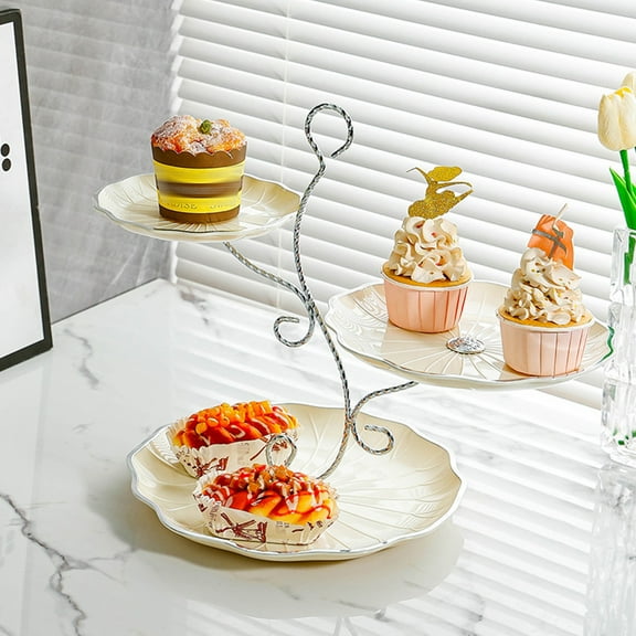 3-Tier Serving Tray Stand, Countertop Fruit & Snack Organizer for Kitchen, Living Room, Party, Afternoon Tea, Dried Fruit, Candy Display