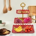 thumbnail image 1 of 3 Tier Serving Tray, Tiered Dessert Stand for Cakes and Fruits, Plastic Food Display Platter for Weddings, Parties, and Home Entertaining, 1 of 5