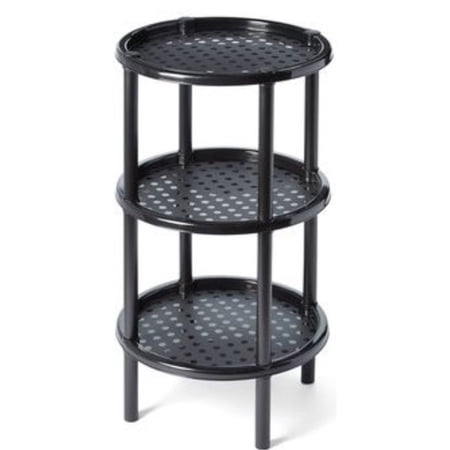 Plastmeccanica, Italy Three Tier, Round, End Table, Shelf, Stand, TV Snack Table, Plenty of Space Between Tiers, Black