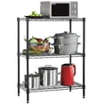 thumbnail image 1 of 3 Tier Shelf Metal Wire Shelving Unit Adjustable Storage Shelves Storage Rack Heavy Duty Steel Standing Shelf Units for Restaurant, Garage, Kitchen Metal Shelves with Feet Leveler, Black, 1 of 7