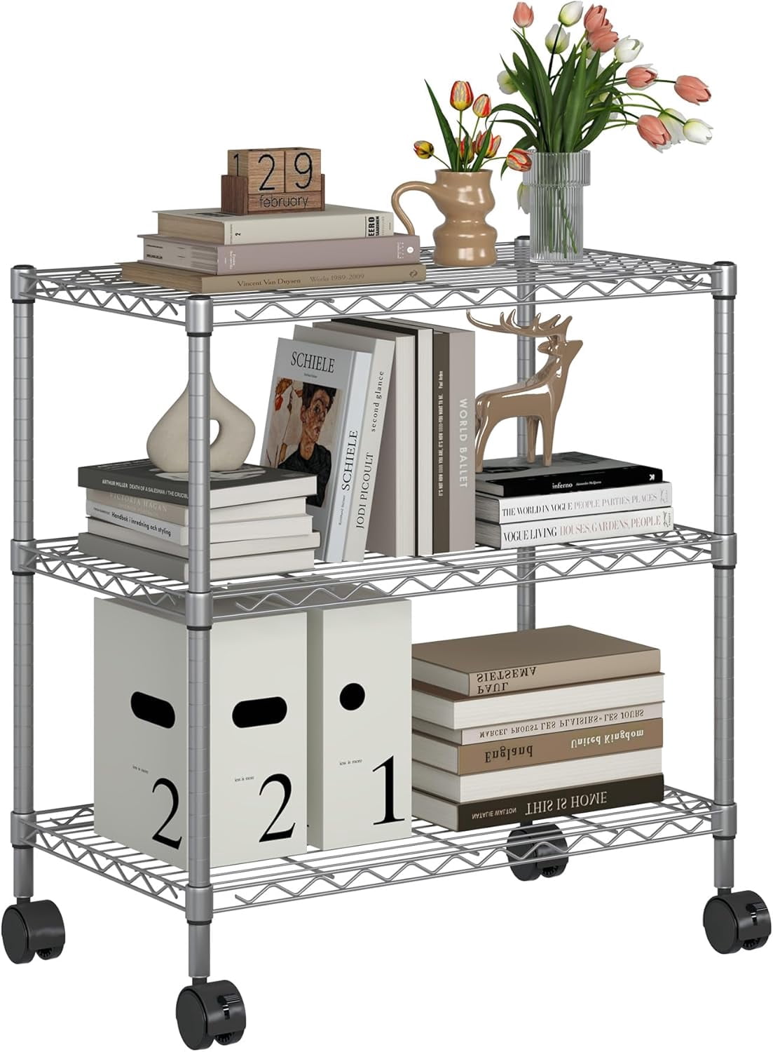 3 Tier Shelving Metal Organizer Wire Rack for Kitchen, Office ...