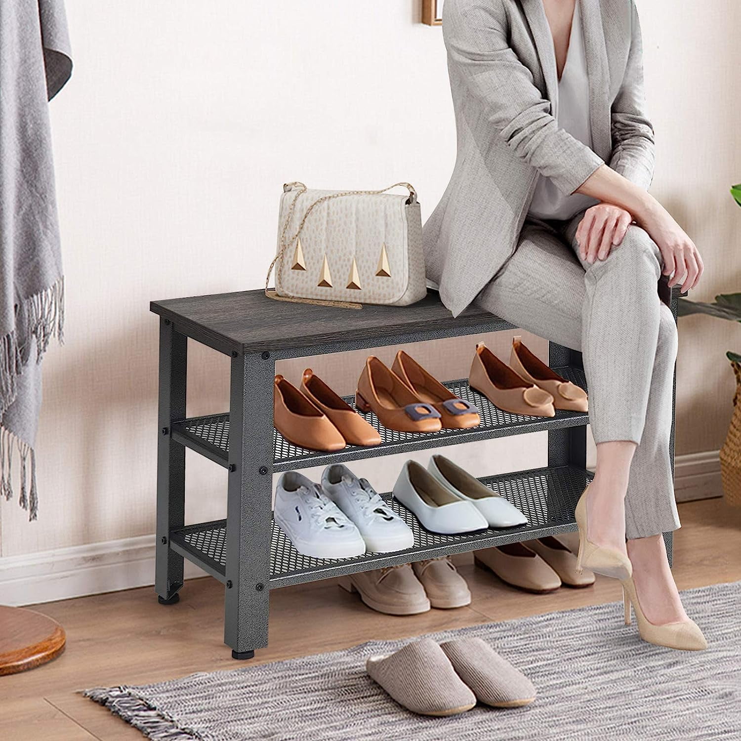 3 Tier Removable Shoe Bench