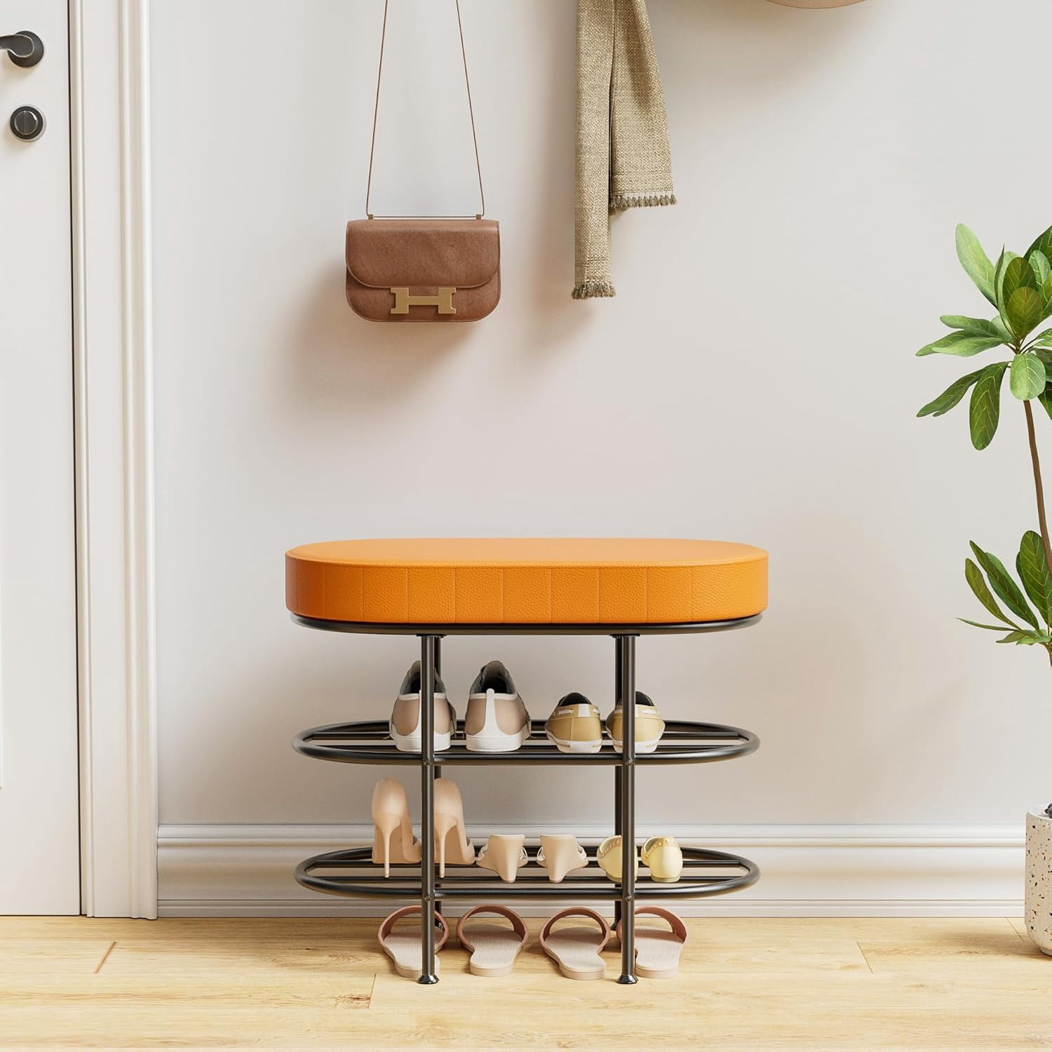 Cushion Rack 3-Tier Shoe Rack Bench, Entryway Storage Bench, Shoe Rack Bench for ...