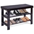 3Tier Shoe Rack Bench, Standing Wood Entryway Shoe Storage Organizer