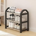 thumbnail image 1 of 3-Tier Shoe Rack Black Storage Shelf 18x15x7 Inch for Campus Apartment Entryway Dorm Room Organization, 1 of 6