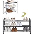 3 Tier Shoe Rack, Expandable Shoe Storage Organizer Rack For Closet
