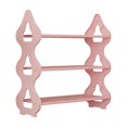 thumbnail image 1 of 3-Tier Shoe Rack Organizer - 48x42cm Slim Shoe Shelf for Entryway, Bedroom, Closet, Plastic Storage Rack for Men, Women, Kids Shoes (Black/White/Pink), 1 of 9