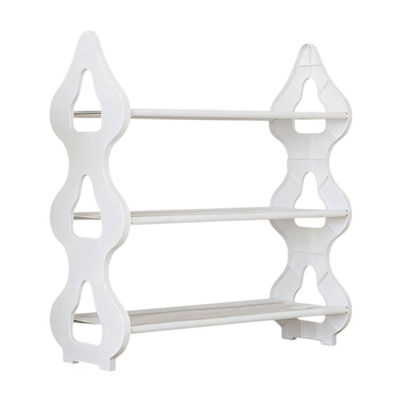 3-Tier Shoe Rack Organizer - 48x42cm Slim Shoe Shelf for Entryway, Bedroom, Closet, Plastic Storage Rack for Men, Women, Kids Shoes (Black/White/Pink)