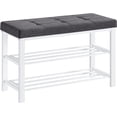 thumbnail image 1 of SONGMICS Shoe Bench, Storage Bench, Entryway Bench with Cushion, Shoe Shelf with Seat, Space-Saving, Modern Style, for Living Room, Bedroom, Hallway, Dark Gray and Cloud White, 1 of 8