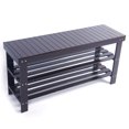 thumbnail image 1 of 3-Tier Shoe Storage, SEGMART 35" x 11" x 18" Natural Bamboo Entryway Bench with Shoe Storage, Heavy Duty Shoe Rack Over The Door for Hallway, Living Room, Bedroom, Bathroom, Patio, Q0730, 1 of 8