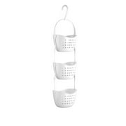 3-Tier Shower Bathroom Hanging Basket Rack Kitchen Storage Organizer White