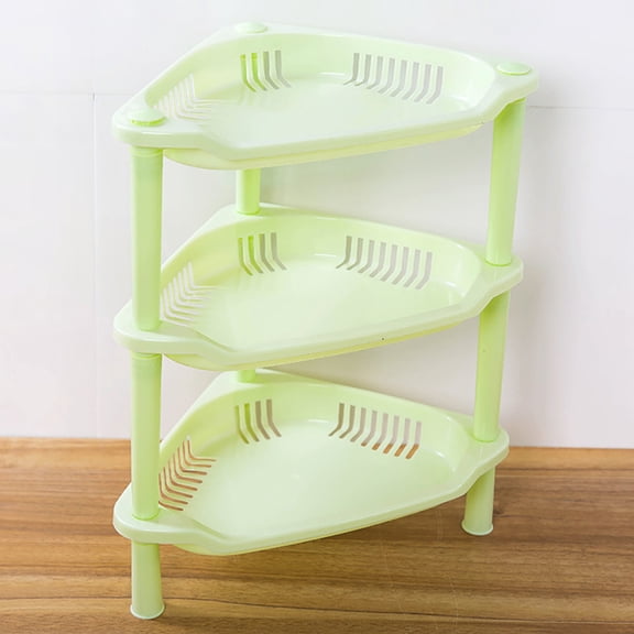 3 Tier Shower Caddy Organizer Shelf Standing, Rustproof, Plastic Floor Storage Rack for Bathroom, Countertop, Shower Pan, Narrow Place, Green, 11.02x8.46x13.19"