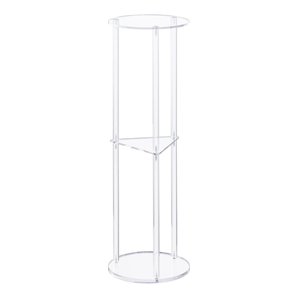 3 Tier Side Table Plastic Bedside Table Round Triangular End Table Transparent Coffee Table 3-Layers Small Table for Dining Drinking Wine Living Room Bedroom Sofa Bed Side and Wall Corner