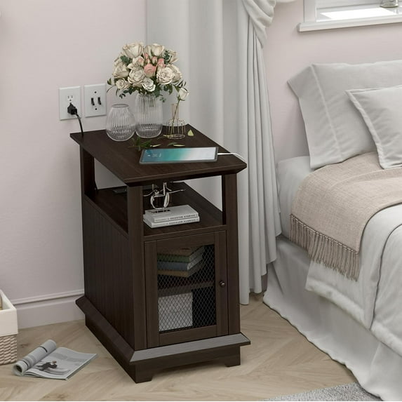 3-Tier Side Table with Charging Station