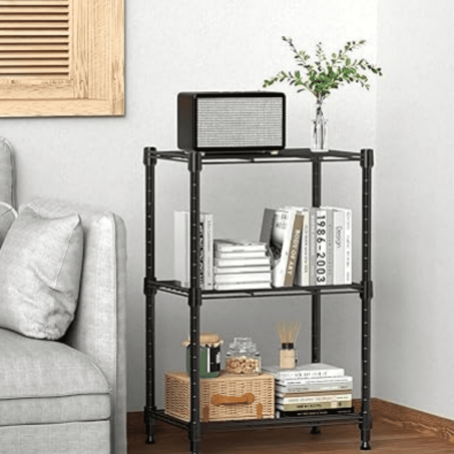 450 lbs Steel Storage Shelving 3-Tier Utility Shelving Unit Steel ...