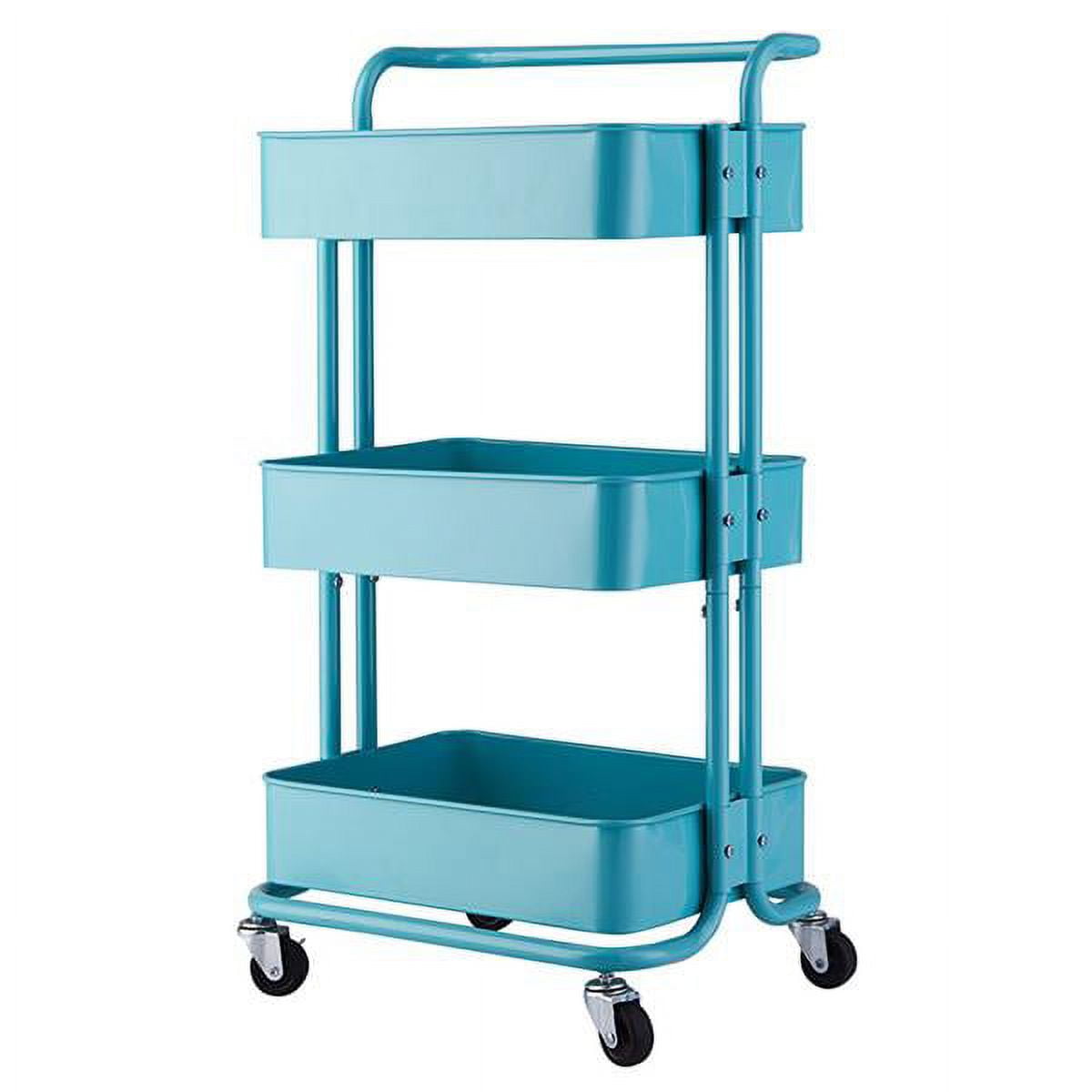 3Tier Slim Storage Cart, Rolling Storage Cart with Wheels, Mobile